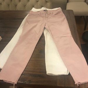 NYDJ Skinny Ankle jeans in Pink and White sz10